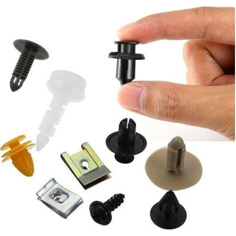 500pcs Rivet Clips Plastique, Plastique Fixation Auto Universel, de Garniture Voiture avec Outil Démontage, pour Panneaux Garnitures Portes, Différentes Formes et Tailles (1/4)