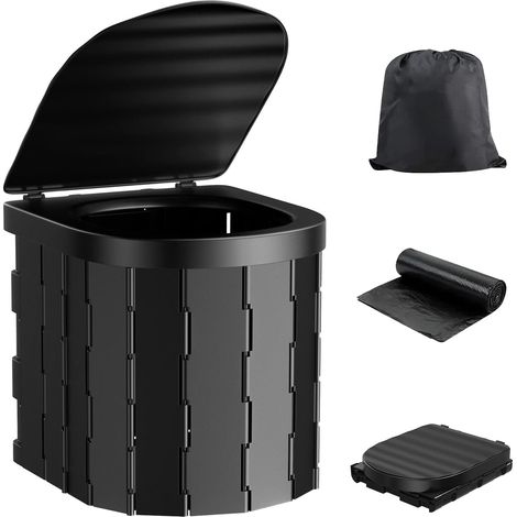 Folding Camping Toilet - Waterproof Portable Toilet for Adults, Travel Bucket for Car, Hiking, Boat and Outdoor Activities