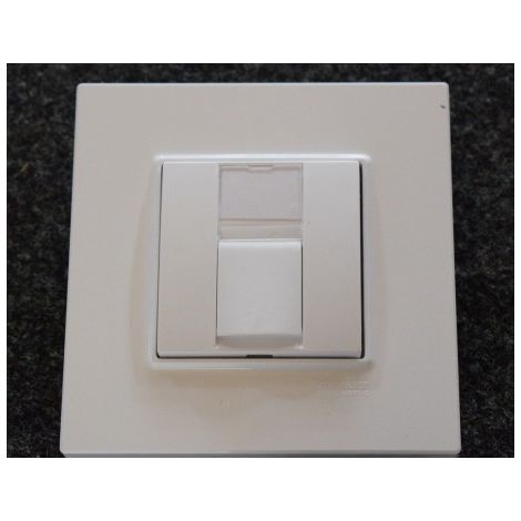 Prise reseau Rj45 CAT6 UTP blanche encastré complet avec support et plaque Altira s-one SCHNEIDER (1/2)