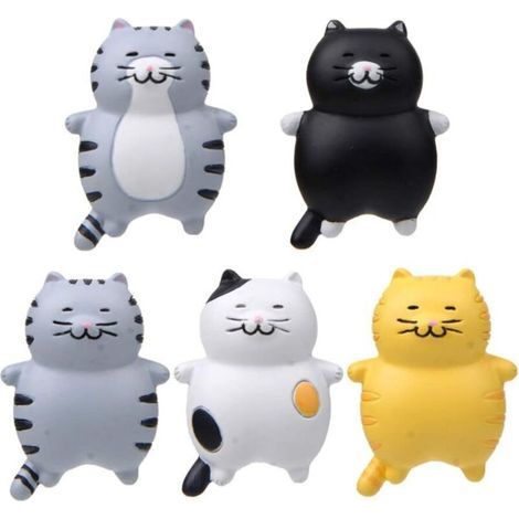 Lot de 5 aimants de réfrigérateur en forme de chat. (1/5)