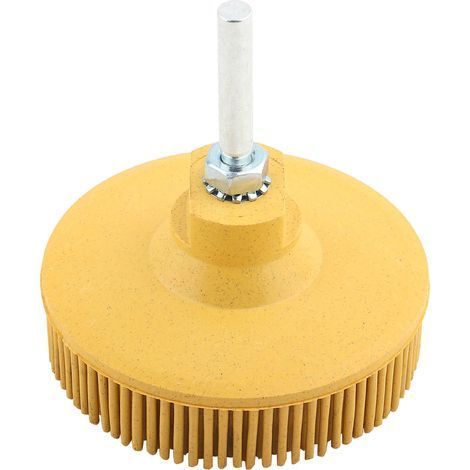 Disque à poils de 3 pouces, brosse Abrasive en caoutchouc émeri, ébavurage, polissage, meule jaune (1/5)