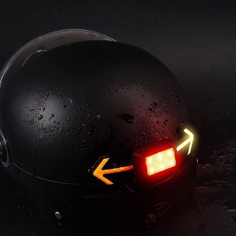 Bleosan – Lumières de casque de vélo avec télécommande sans fil – Feu arrière étanche avec 6 modes d'éclairage – Clignotant pour sécurité cycliste