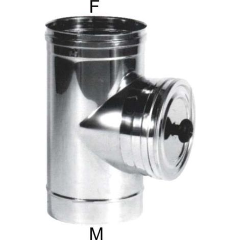 MARAL PSEI83 Tubo Inox con Sportello di Ispezione 8x28 cm Acciaio Inox Aisi 316L Finitura Lucida Configurazione Monoparete Certificazione V2 colore Acciaio (1/2)