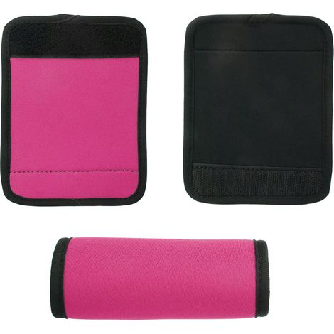 Housse souple en néoprène pour poignées de porte de voiture, étiquettes de voyage pour valise (rose) (1/5)
