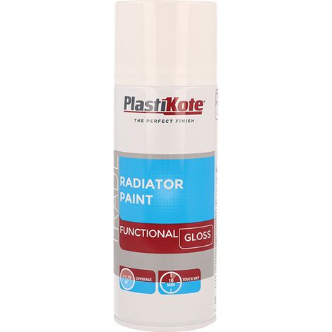 PlastiKote Trade Radiator Spray Paint Gloss White 400ml PKT71016