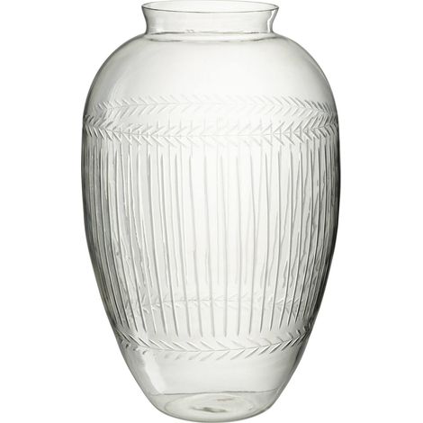 Vase décoratif en verre transparent massif élégant - Verre transparent clair