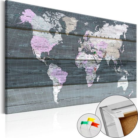 Tableau en Liège "Carte du Monde - Journey Through the World" 40 x 60 cm (1/2)