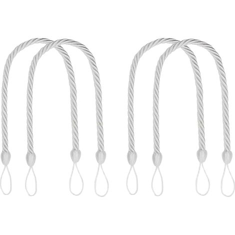 Juego de 4 alzapaños decorativos de cuerda de algodón tejida a mano para cortinas - Estilo bohemio - Para cortinas de hogar y oficina