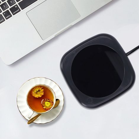Sous-tasses isothermes/support pour tasse à café/coussin thermique/chauffe-tasses/chauffe-tasses/chauffe-tasses de bureau/chauffe-tasses à thé/chauffe-tasses de bureau - Norme européenne 220 V - Noir (1/5)