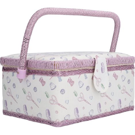 Panier à Couture Violet Premium Tissu Anti-Plis Bonne Élasticité Résistant à l'Usure Portable Boîte de Couture Durable (1/5)