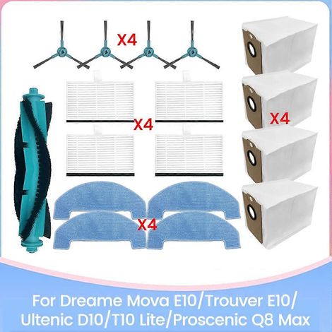 Filtre pour aspirateur brosse pour aspirateur Filtre de brosse pour aspirateur filtre de Dreame Mova E10/Trouver E10 Ultenic D10/T10 Lite Proscenic Q8 Max pièce détachée Aspirateur Brosse HEPA Filtre (1/5)