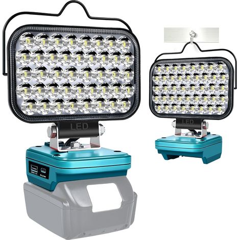 Rechargeable LED Light Compatible with 18 Battery, 5400LM Cordless Jobsite Light, Portable Work Light with 2 Lighting Modes for Job Site Spotlights,Garage, Outdoor (No Battery) (1/5)
