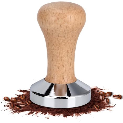 58 mm tampon espresso, tampon café en acier inoxydable avec fond plat pour la presse de grains de café (1/5)