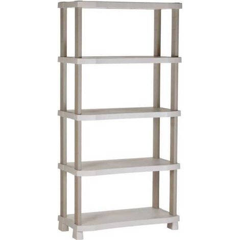 Etagere - PLASTIKEN - Plastique - 90 x 45 x 184 cm - 5 étages - Beige (1/3)