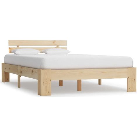 Lit adulte pin massif clair Cozy 140x200 (1/5)