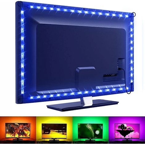Bandes LED pour TV / Bande lumineuse / Bande LED - RGB multicolore-tfrf
