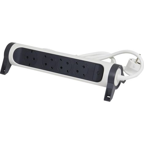 Legrand – Multiprise 4 prises avec câble 1,5 m – Puissance 3650W – Interrupteur ON/OFF avec voyant lumineux – Prises réglables (1/5)