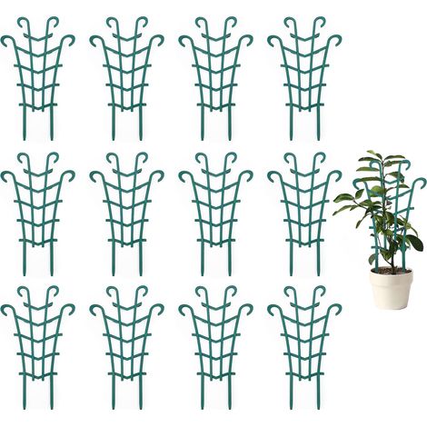 Support de plantes 12pcs Rhomboid incliné et courbé pour plantes grimpantes, jardin et fleurs, étagère empilable (1/5)