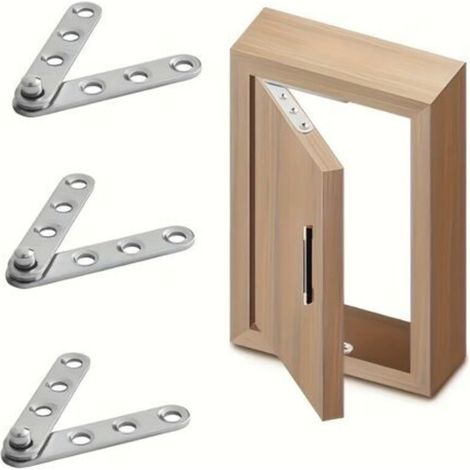 Lot de 6 Charnières Pivotantes à 360° en Acier Inoxydable – Pour Portes de Placards, Tiroirs et Fenêtres, Design Moderne et Surface Métallique Lisse (1/3)