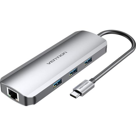 Hub USB Vention TOLHB 100 W Plateado (1/2)