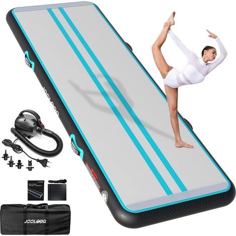 Tapis de Gymnastique Gonflable 10/20cm Épaisseur, Air Floor Mat avec Pompe Pratique, Tapis d'Entraîment Piste d'Acrobatie 3M 4M 5M 6M, Tapis Gonflable pour Gymnaste, Yoga, Taekwondo, Cheerleading (1/5)