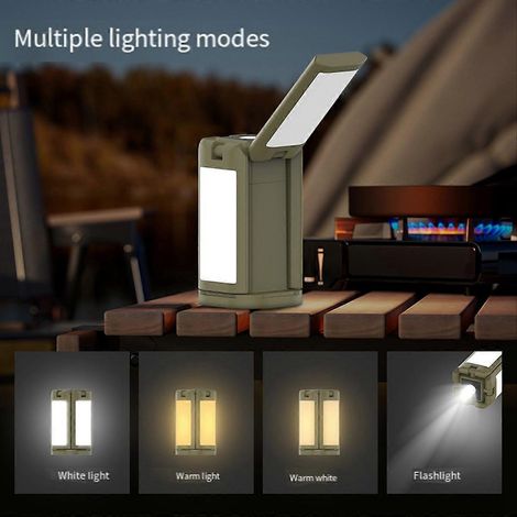 Faltbare, wiederaufladbare Campinglampe, 14000mAh LED für den Outdoor-Einsatz, tragbare Outdoor-Beleuchtung, Wanderlampe mit eingebautem Akku, kompakte Reiselaterne (1/5)