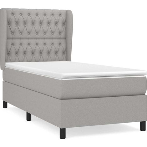 Maison Exclusive - Cama box spring con colchón tela gris claro 10 (1/5)