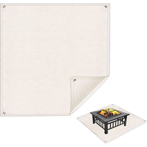 Filiyano-Tapis de barbecue 100 x 100 cm pour foyer extérieur, compatible avec les barbecues à gaz, résistant à la chaleur et ignifugé. (1/5)