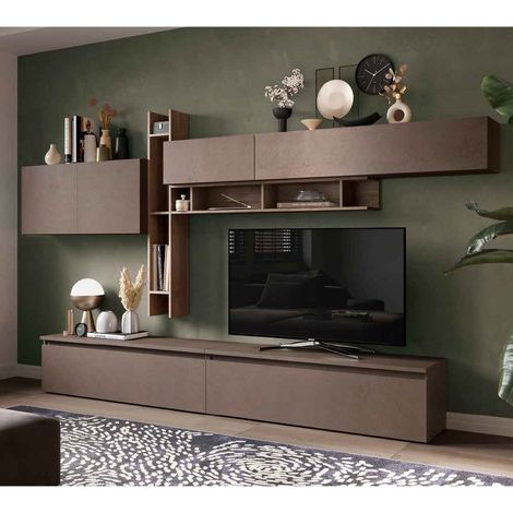 Parete attrezzata soggiorno comp  32 - Infinity  BRONZO / MERCURE