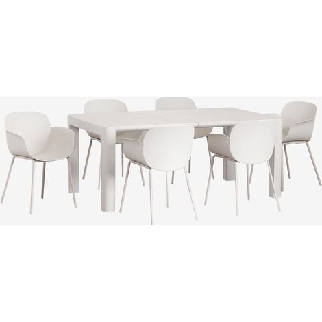 Set tavolo rettangolare Arnadine (180x100 cm) e 6 sedie da pranzo Lynette SKLUM            