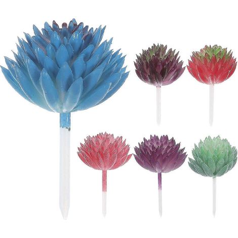 Six petits cactus succulents en plastique réalistes, parfaits pour la fabrication de plantes succulentes DIY (pots non inclus), idéaux pour la décoration et d'excellente qualité. (1/5)