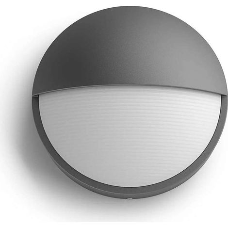 Philips myGarden - Luminaria LED de pared para exteriores, diámetro 21 cm, 2700 K, 6 W, antracita 915005192801 (1/5)