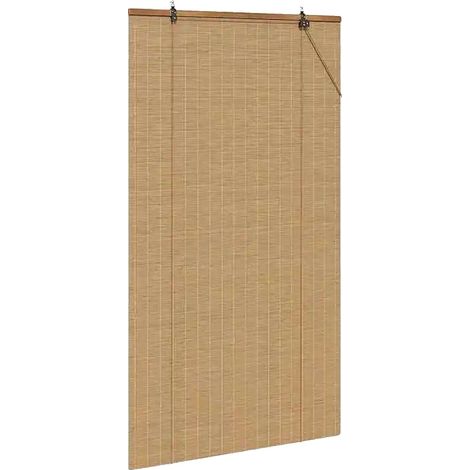 Estor enrollable, material de bambú, estilo versátil, color caqui. (1/2)