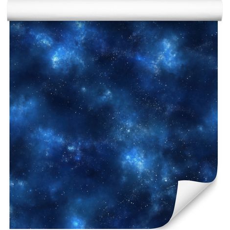 Carta da parati acquerello galassia blu navy, centro blu 50x1000 cm (1/5)