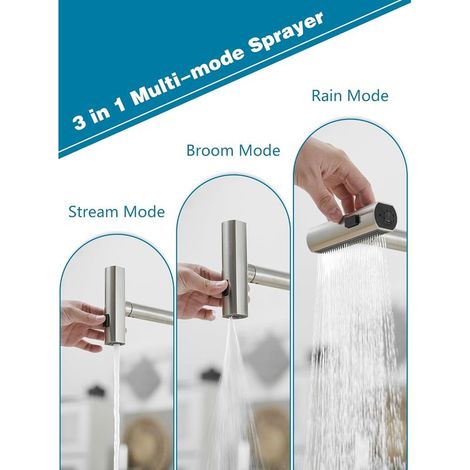 Ausziehbare Küchenarmaturen, Wasserfallarmaturen, Küchenarmaturen aus Edelstahl (1/5)