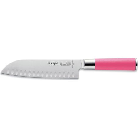 F. DICK Pink Spirit Santoku Couteau 18 cm, lame cannelée Manche rose