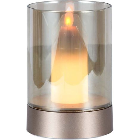 Vela de mesa LED V-TAC de 2 W, batería de 2400 mAh, recargable por USB, blanco cálido y dorado