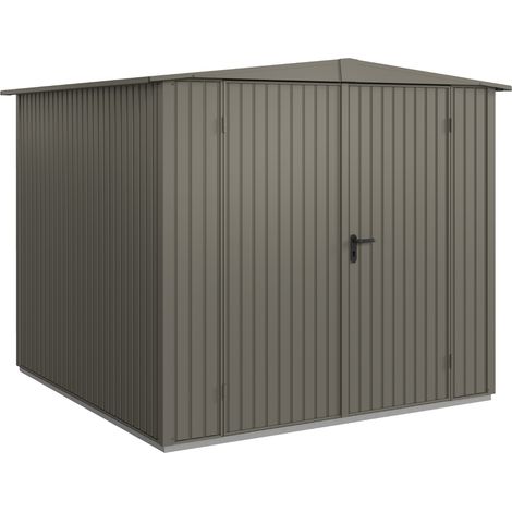 Hörmann Metall-Gerätehaus Berry Classic mit Satteldach Typ 2, 259 x 248 cm, quarzgrau, 6,4 m², 2-flüglige Tür (1/5)