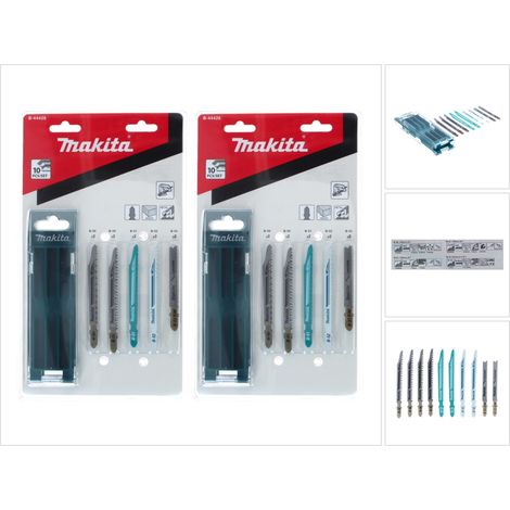 Assortiment de lames de scie sauteuse Makita B, 2 pièces (2x B-44426), 20 pièces pour le bois / le plastique / le métal / le parquet / le stratifié