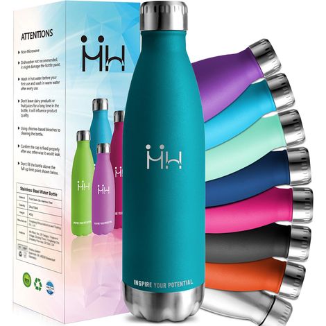 Gourde Isotherme - 1000ML - Gourde Inox isolé à Double Mur, Gourde Sport sans BPA, Bouteille Isotherme Étanche, Processus de revêtement en Poudre - Pour Boissons Chaudes Et Froides (1/5)