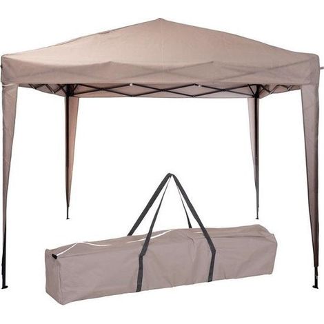 Tonnelle de jardin 300x300 cm – Structure acier avec toile polyéthylène hydrofuge – Hauteur 245 cm – Sac de transport inclus (1/2)