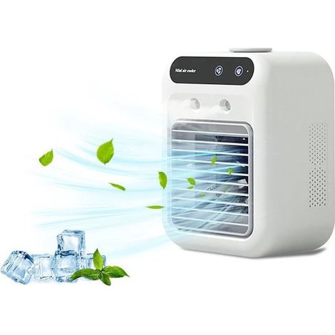 Mini climatiseur portable sans tuyau d’évacuation, économique en énergie, plusieurs modes de refroidissement avec mode nuit (1/2)