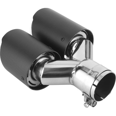 Embout d'échappement arrière en fibre de carbone mate, double sortie en forme de Y, accessoire universel pour voiture (1/5)