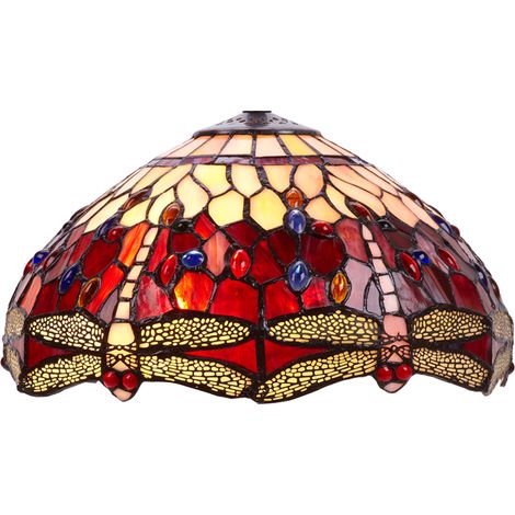 Abat-jour Tiffany en vrac Série Belle Rouge D-40cm