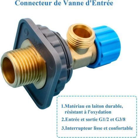 Robinet d'Angle pour Réservoir de Toilette, 3/8 Pouce. Compatible avec Geberit pour les Connexions d'Eau des Réservoirs de Toilette, Y Compris les Modèles 212458, 240.189/269/752.001/K12088. (1/4)