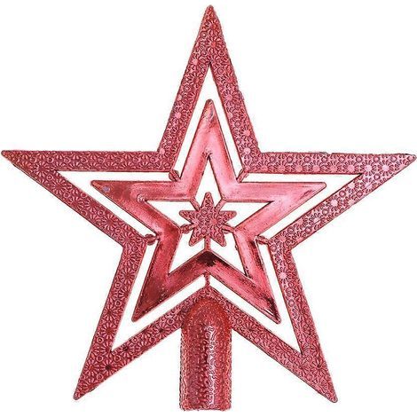 Étoile de Noël de 10 cm pour sapin (rouge)-Red (1/3)