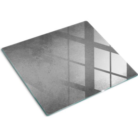 Planche de cuisine, couvre plaque, verre planche découper, verre trempé – 60 x 52 cm - Béton (1/5)