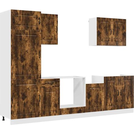 Maison Exclusive - 7dílná sada kuchyňských skříněk "Kalmar" kouřový dub kompozit (1/5)