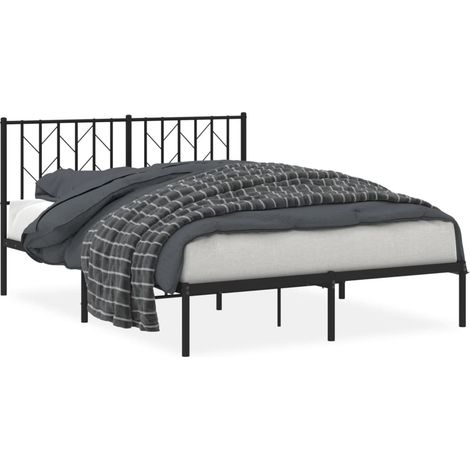 Maison Exclusive - Cadre de lit métal sans matelas avec tête de lit noir 140x190cm