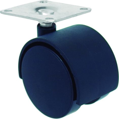 40mm Schwarze Nylon Möbelrolle mit 42x42 Platte